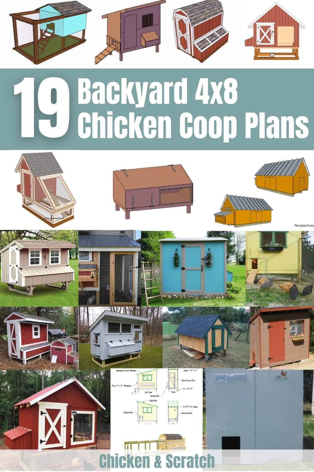 Gambrel Roof Style Project Plans Chicken Coop Hen House 4 ft x 8 ft Barn 