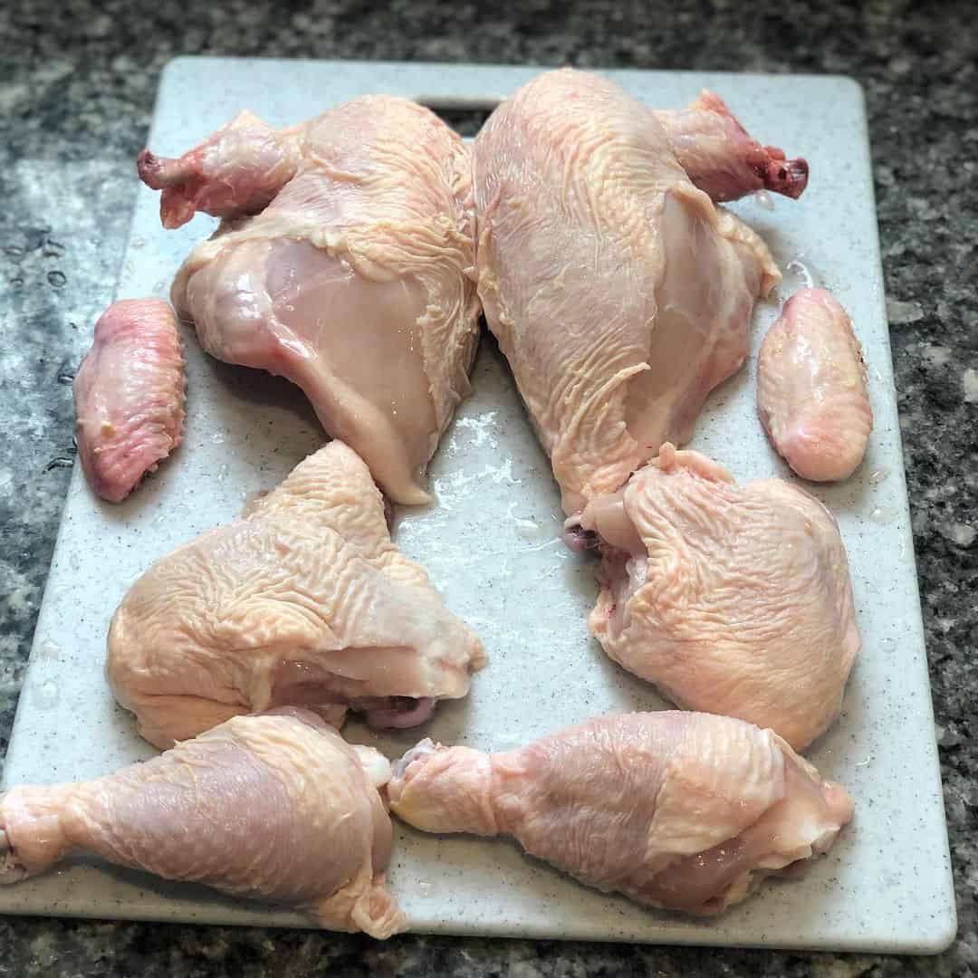 cutting whole chicken