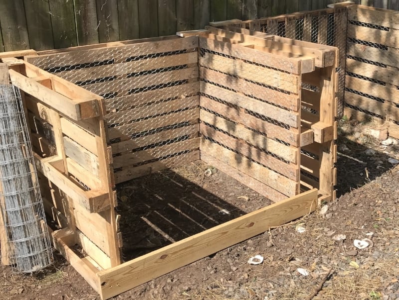 Building A Compost Bin Out of Used Wood Pallets