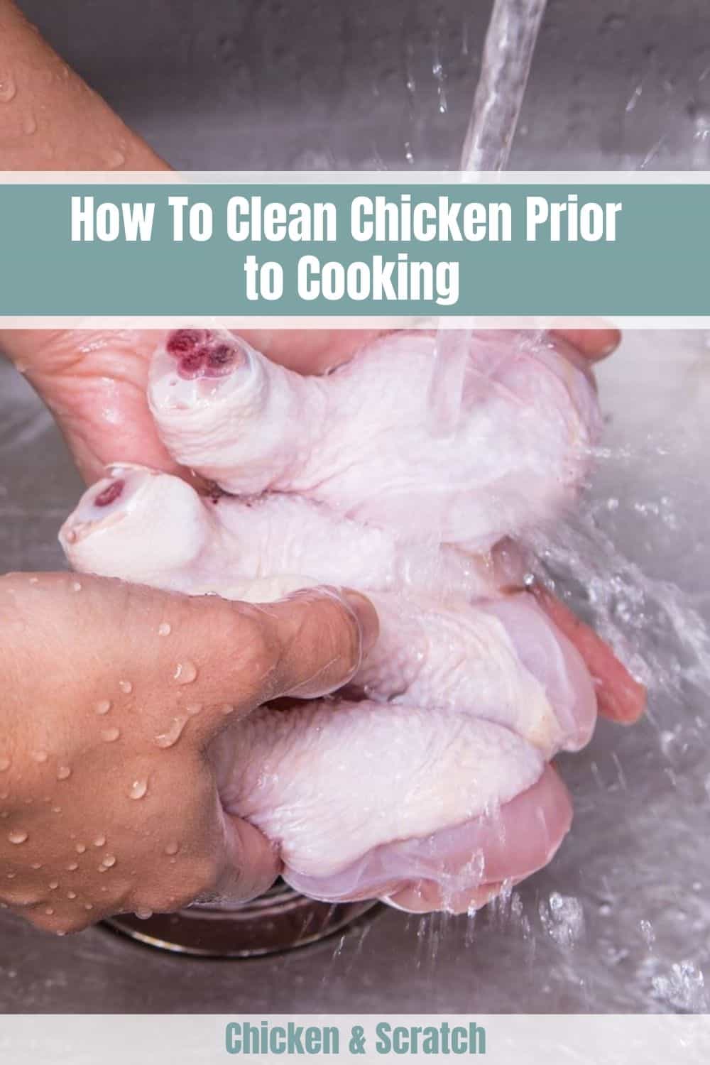 cleaning a chicken