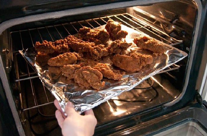 reheating fried chicken