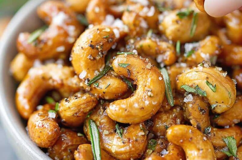 Crispy Rosemary Cashews with Sea Salt Recipe